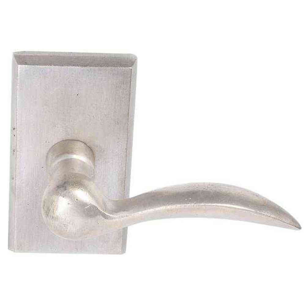 Emtek Lever Right Hand 2-3/8" Backset Passage with Style # 3 Rose for 1-3/8" to 2" Door in Tumbled White Bronze