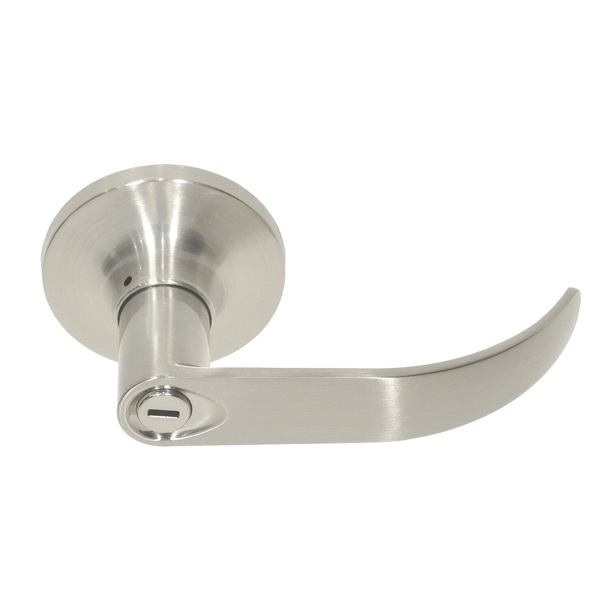 Better Home Products 73215SN Sunset Boulevard Push Button Privacy Door Lever Satin Nickel