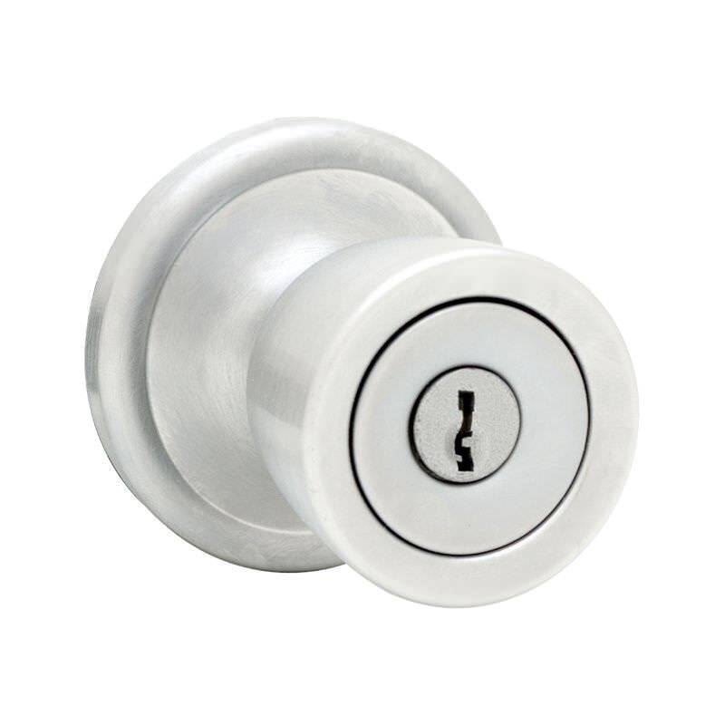 Kwikset 744A-3 polished brass keyed classroom door knob