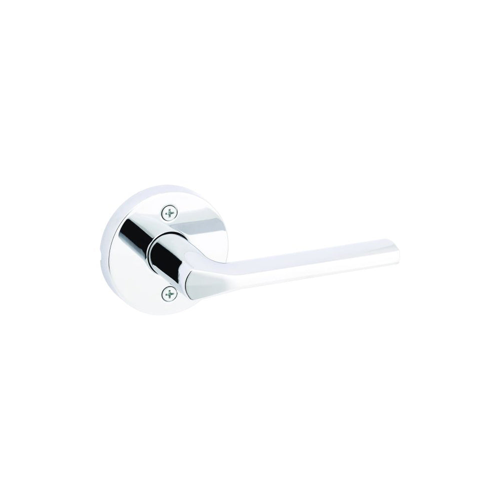 Kwikset Lisbon Half Dummy Door Lever with Round Rose in Bright Chrome