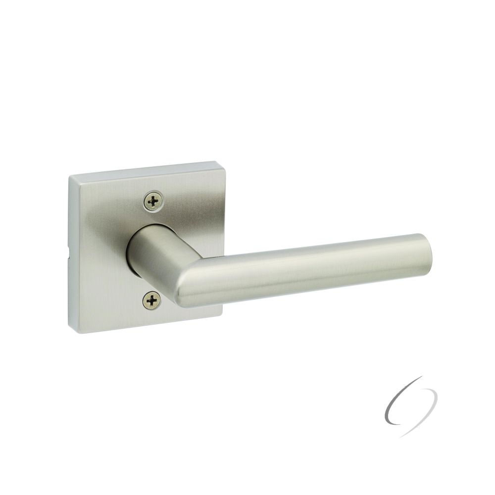 Kwikset Milan Half Dummy Door Lever with Square Rose in Satin Nickel