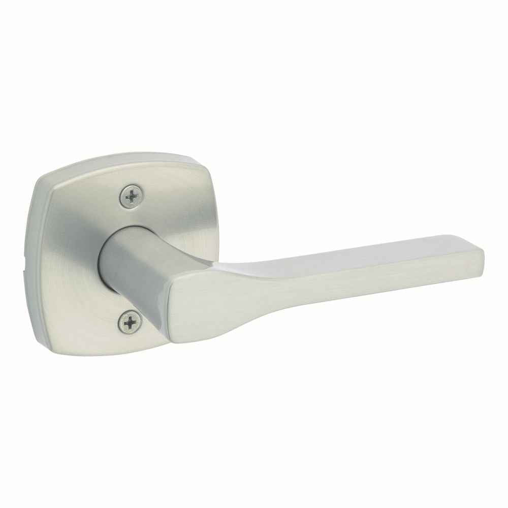 Kwikset Tripoli Half Dummy Door Lever with Midtown Rose in Satin Nickel