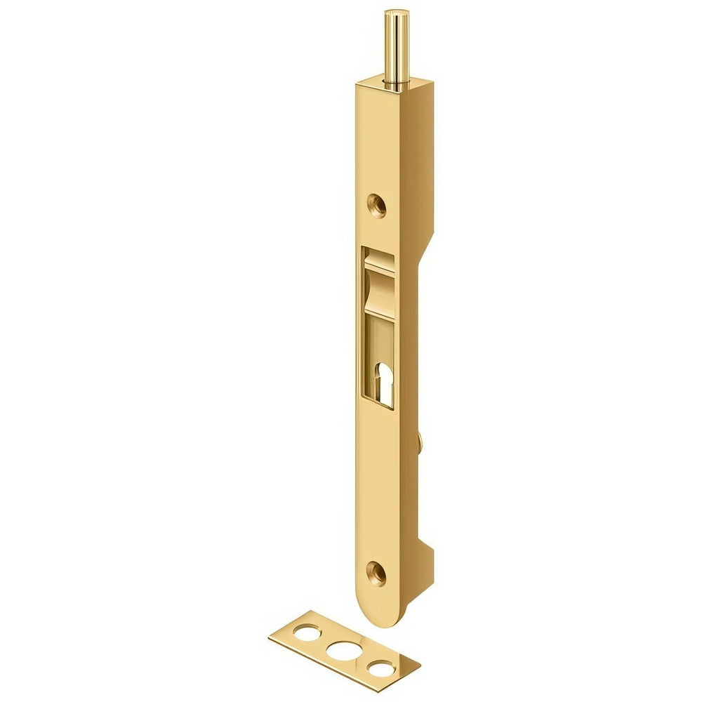 Deltana 7FBRCR003 lifetime polished brass flush bolt