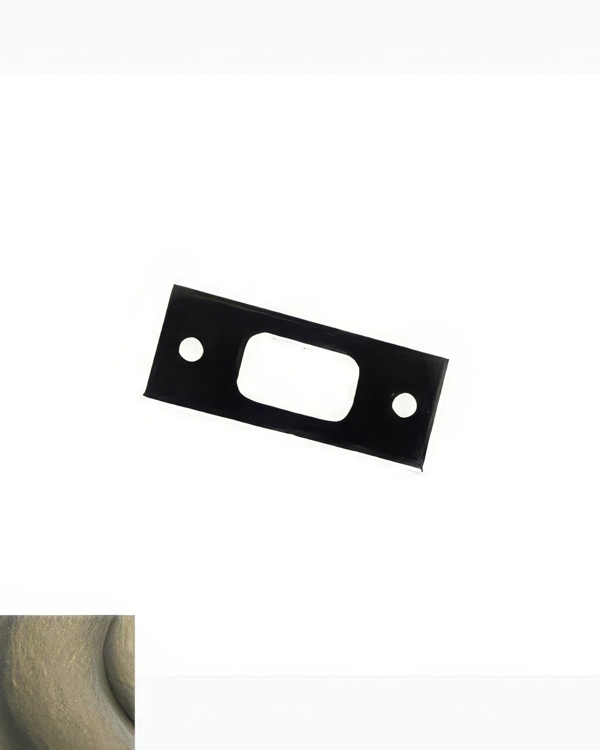Baldwin 8000050STR satin brass and black strike plate