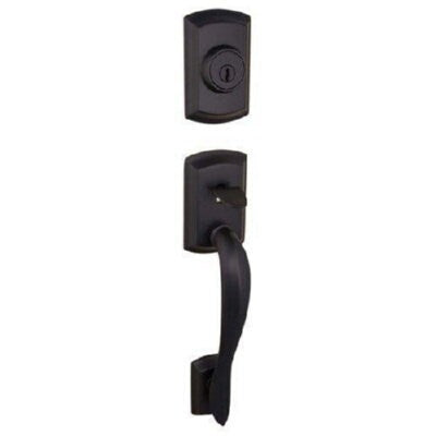 Kwikset 801AVHLIP-501S rustic bronze double cylinder handleset