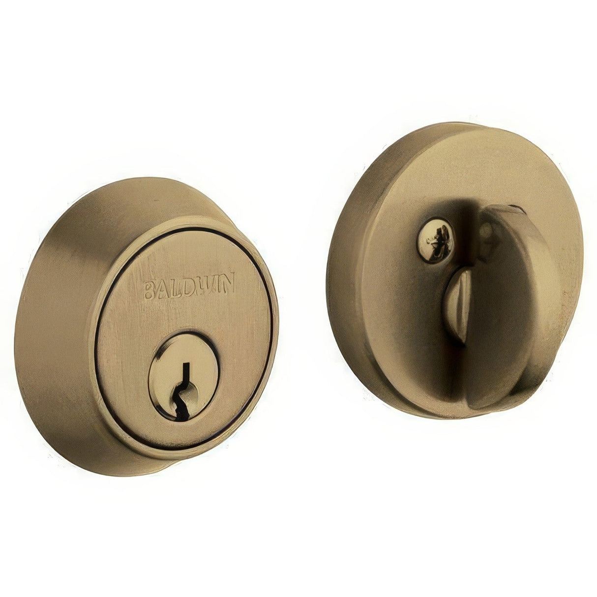 Baldwin 8041050 satin brass and black single cylinder deadbolt