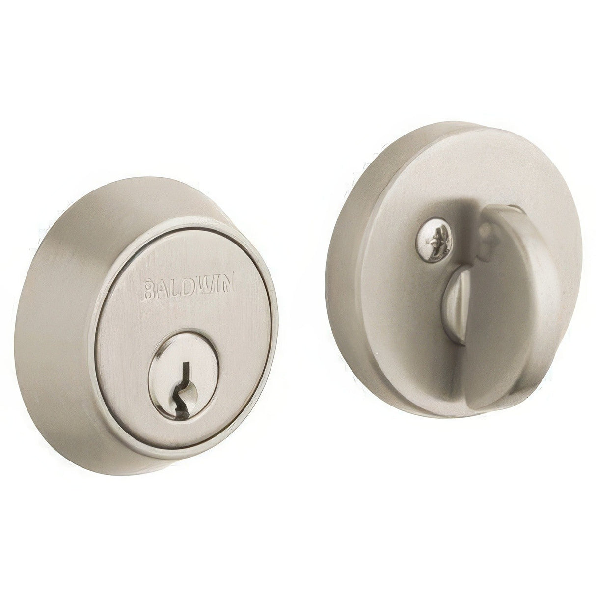 Baldwin 8041056 lifetime satin nickel single cylinder deadbolt