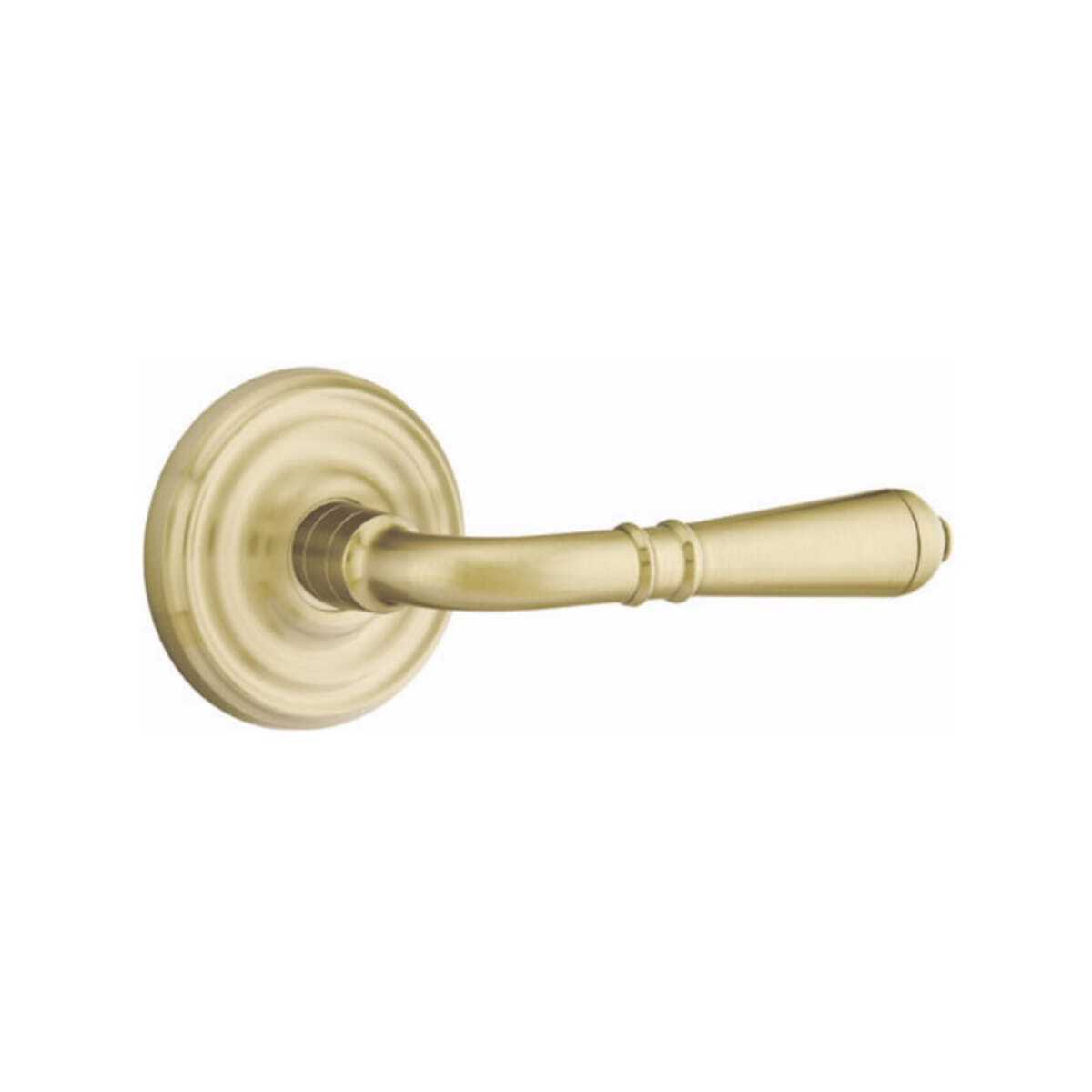 Emtek 8050TUS4 satin brass dummy door lever