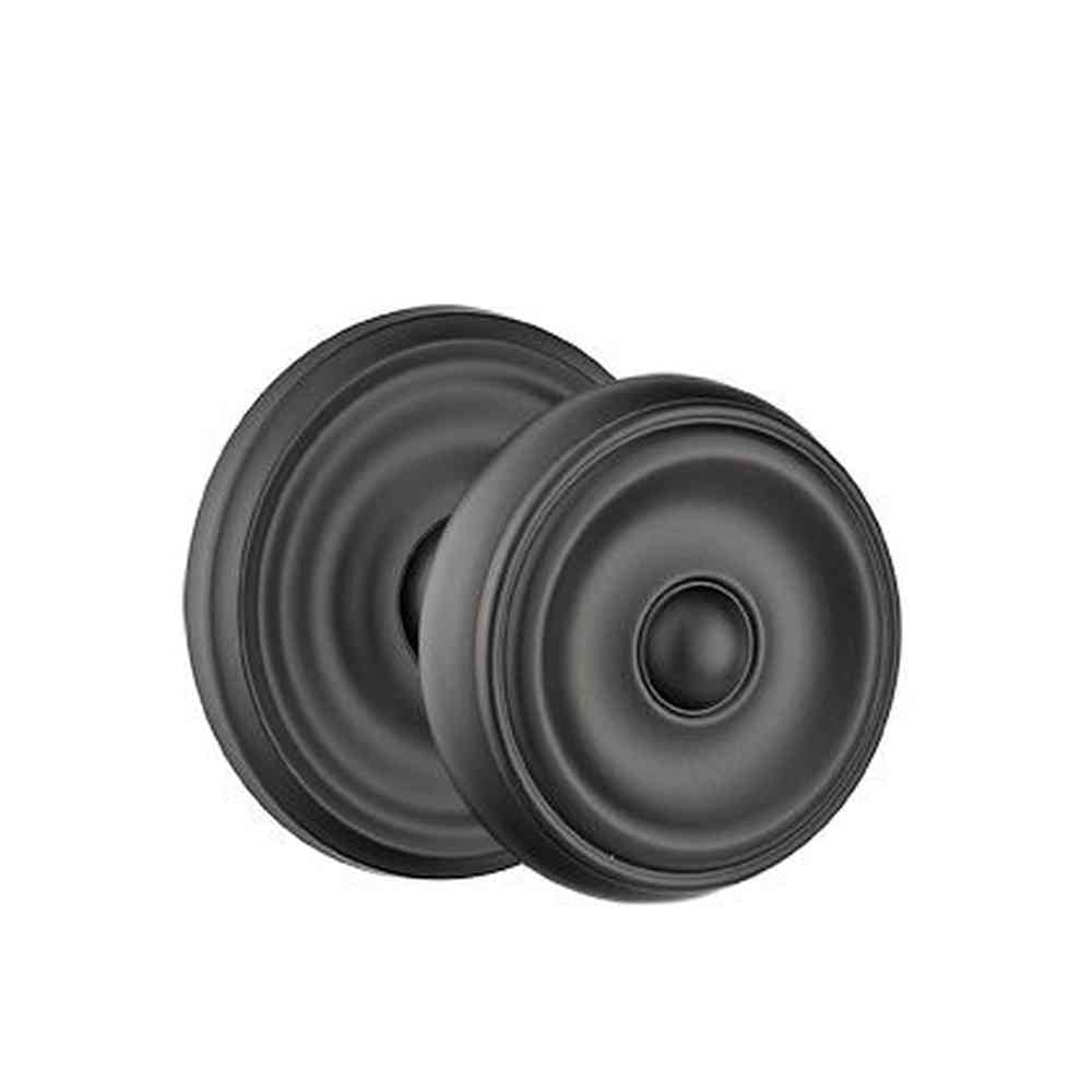 Emtek 8100WUS19 Waverly Knob 2-3/8" Backset Passage with Regular Rose for 1-1/4" to 2" Door Flat Black Finish
