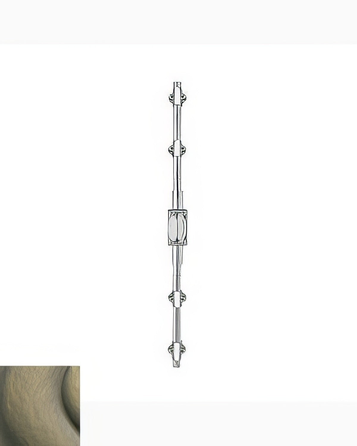 Baldwin 8107050R8LK satin brass and black cremone bolt