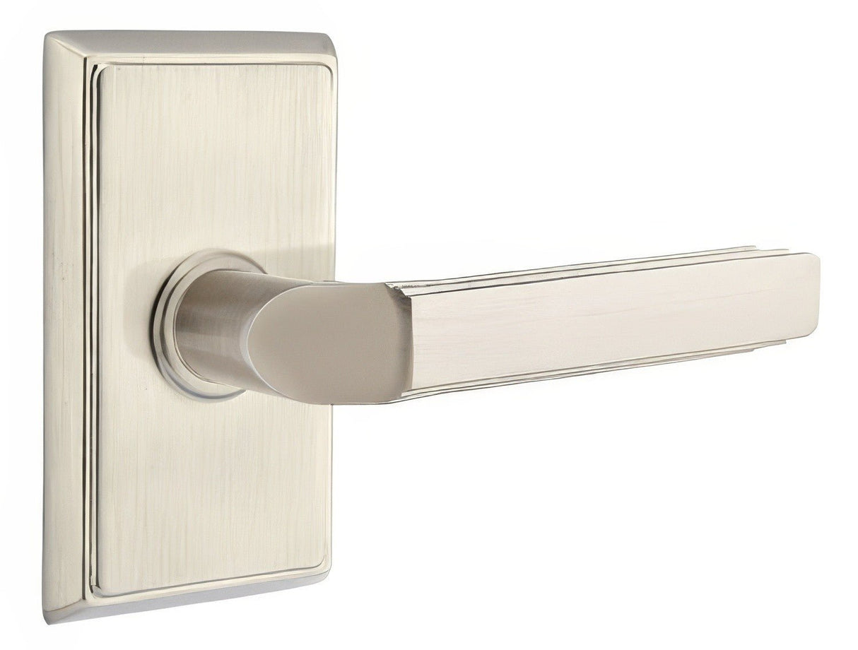 Emtek 8121MUS15LH satin nickel passage door lever