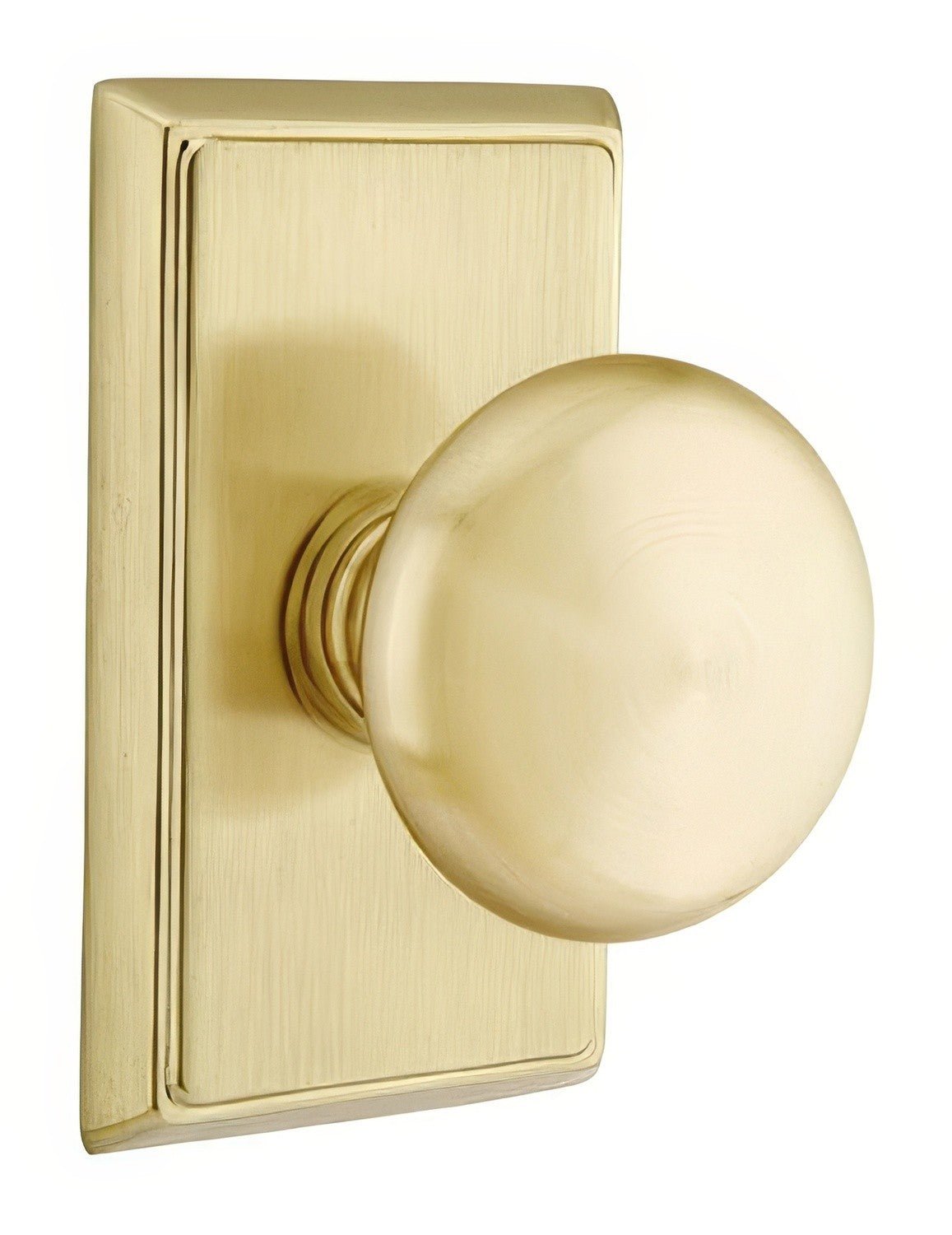 Emtek 8121PUS4 satin brass passage door knob