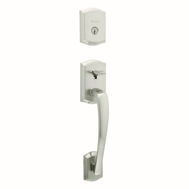 Kwikset 818PTHLIP Single Cylinder Prescott Exterior Handleset in Satin Nickel