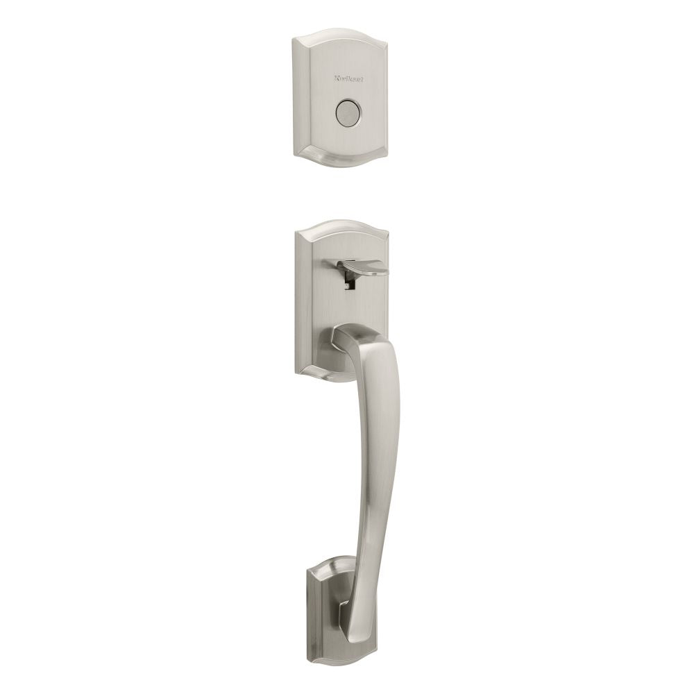 Kwikset Dummy Prescott Exterior Handleset Trim in Satin Nickel