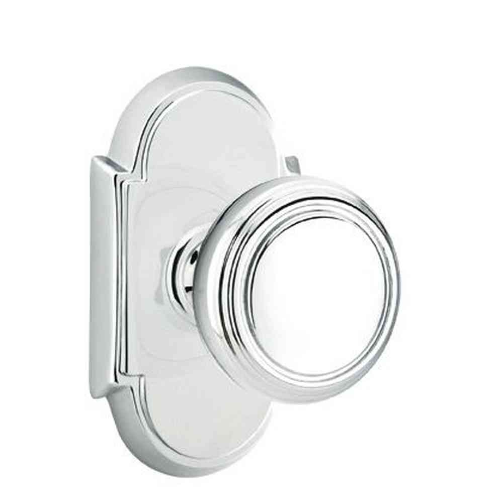 Emtek Knob 2-3/8" Backset Privacy with # 8 Rose for 1-1/4" to 2" Door - Reversible in Polished Chrome