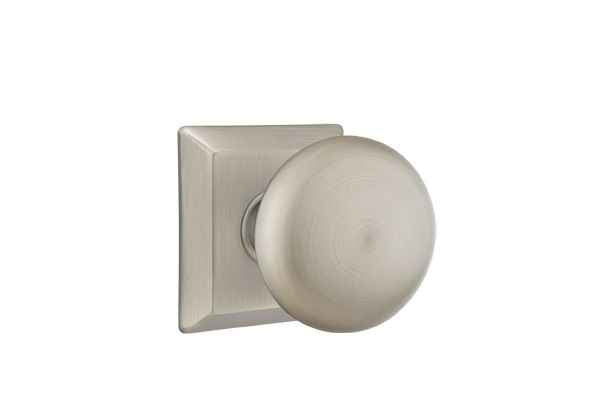 Emtek Knob 2-3/8" Backset Privacy with Quincy Rose for 1-1/4" to 2" Door in Pewter