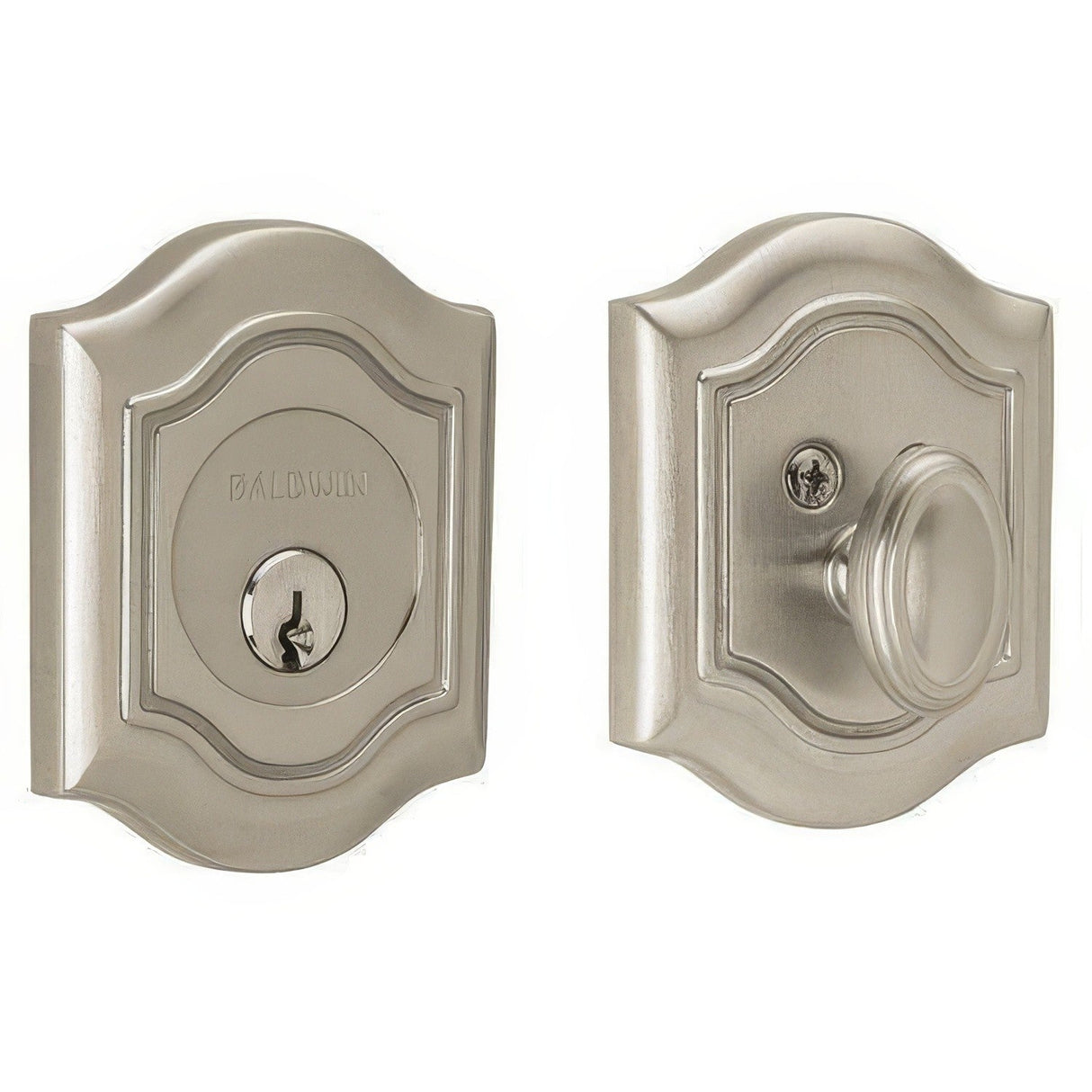Baldwin 8237056 lifetime satin nickel single cylinder deadbolt