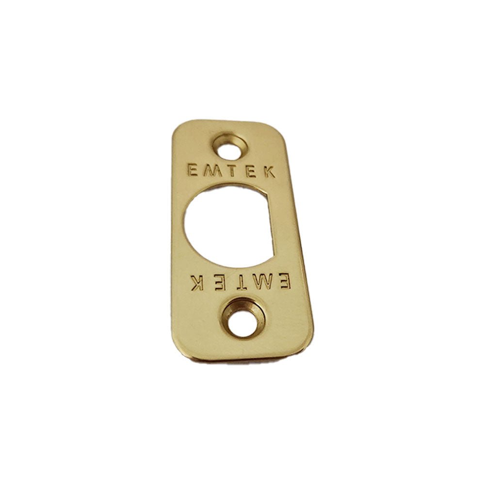 Emtek Corner Faceplate and Screws for Passage or Privacy Latch in Polished Brass Lifetime