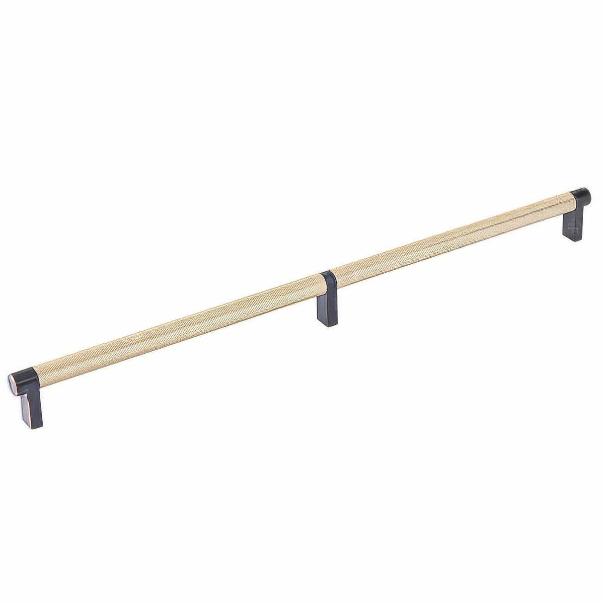 Emtek 84059.RECUS10B.KNUS4 satin brass knurled cabinet bar