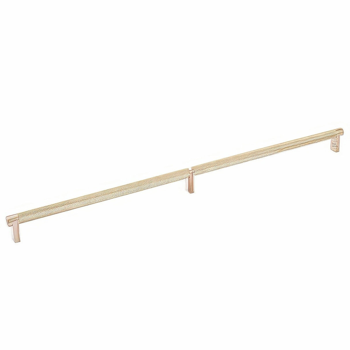 Emtek 84060.RECSCU.KNUS4 satin brass knurled cabinet bar