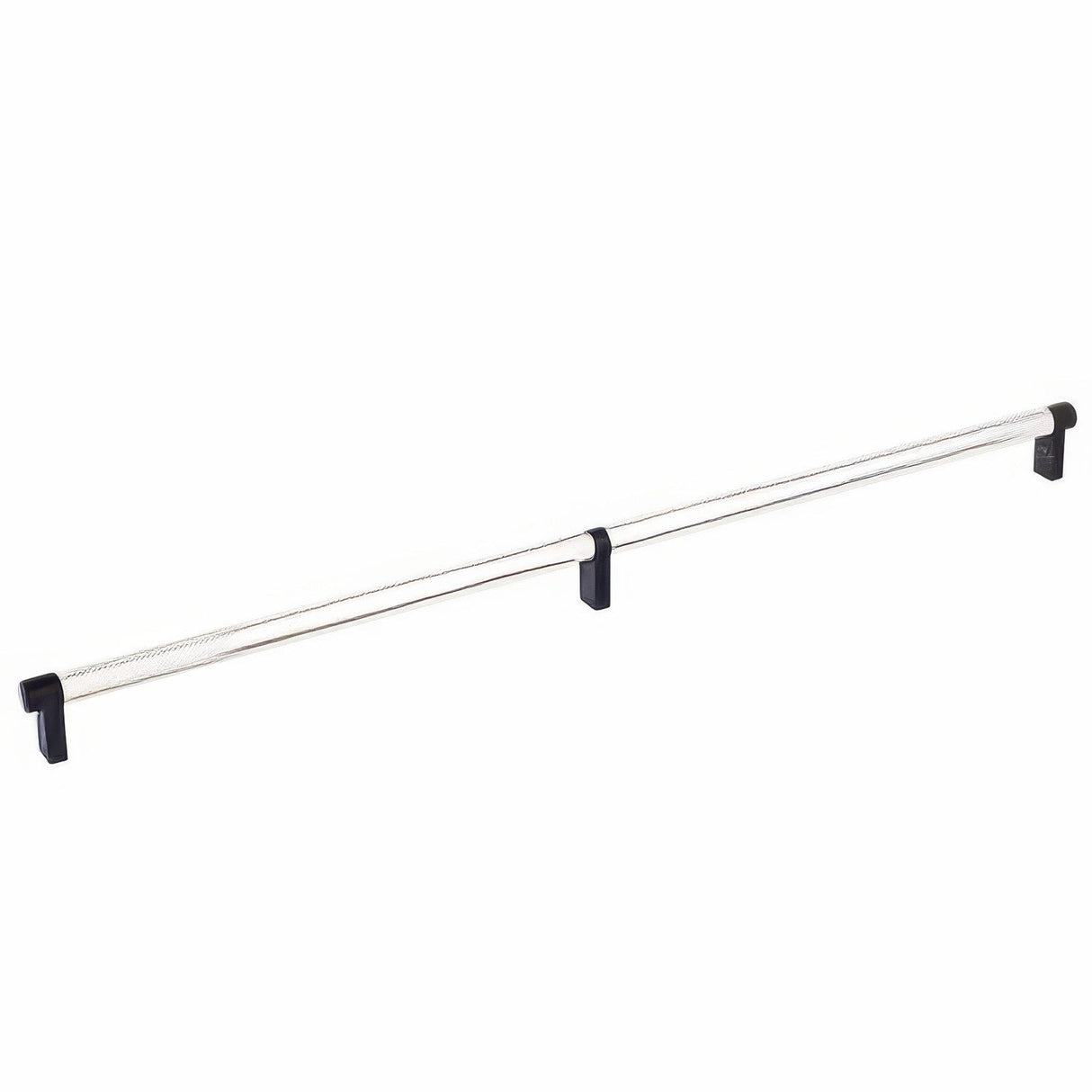 Emtek 84060.RECUS19.KNUS14 lifetime polished nickel knurled cabinet bar