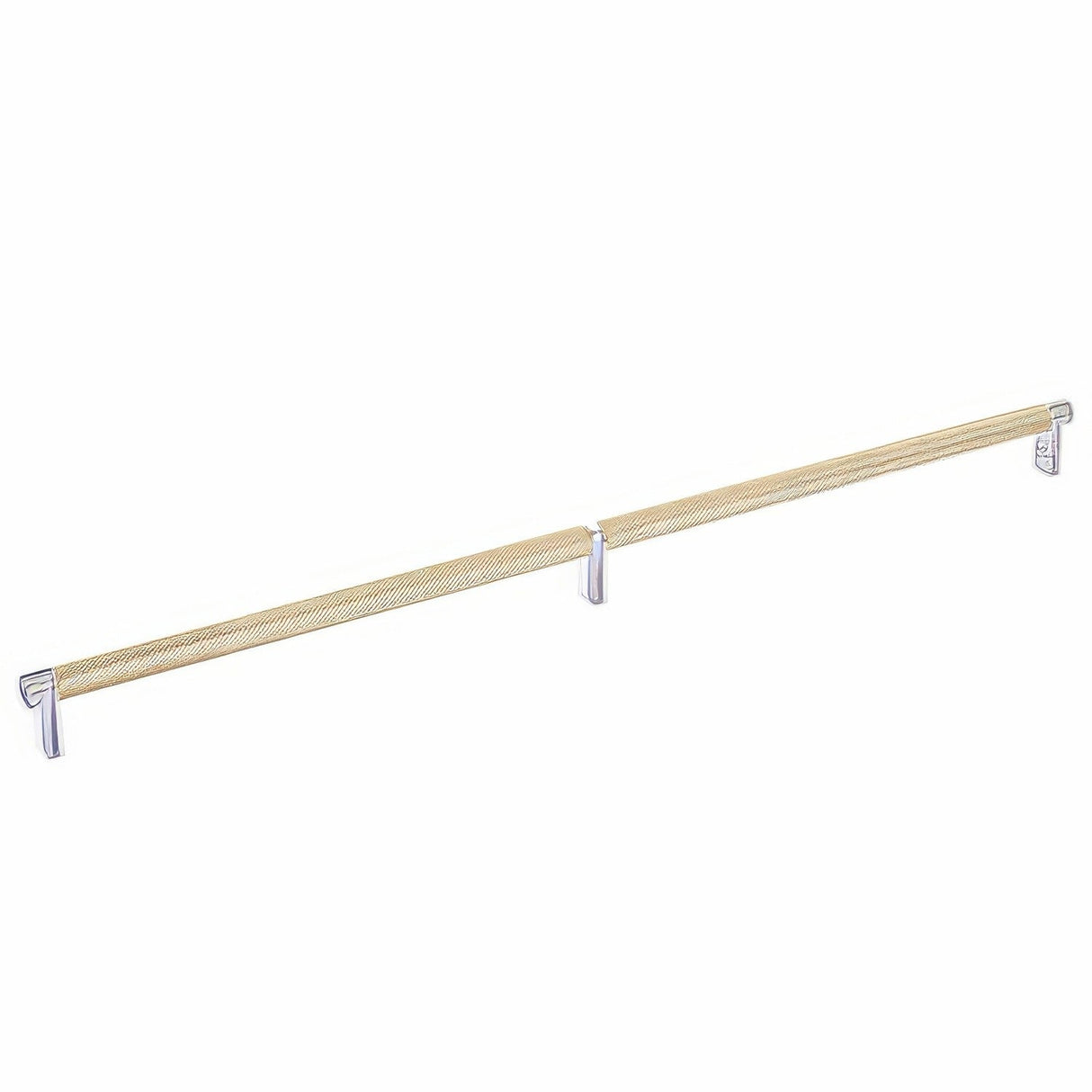 Emtek 84060.RECUS26.KNUS4 satin brass knurled cabinet bar