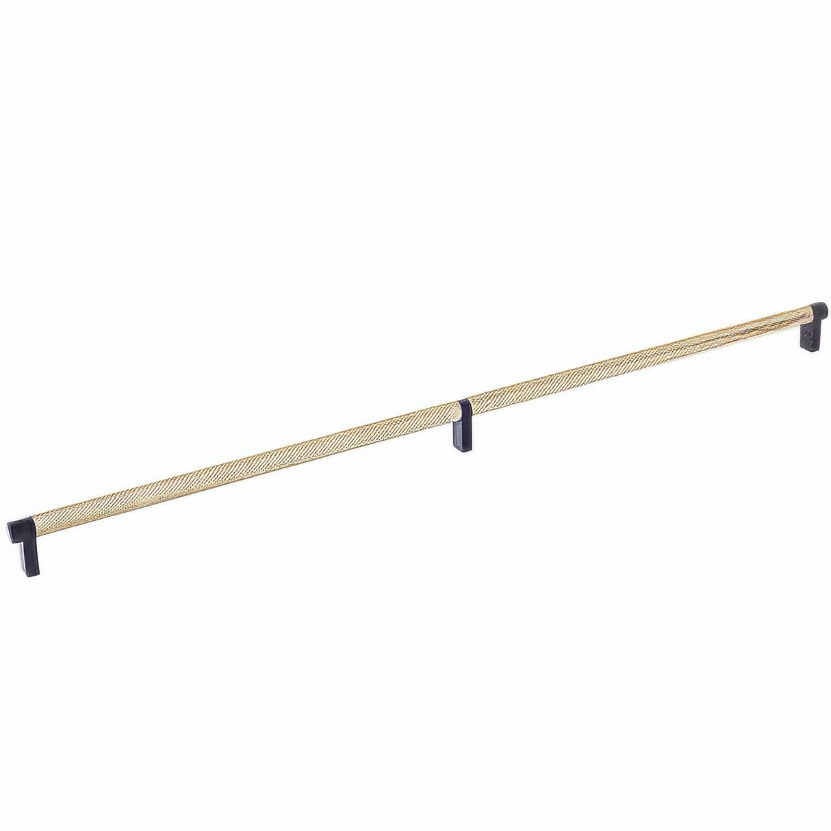 Emtek 84061.RECUS19.KNUS4 satin brass knurled cabinet bar