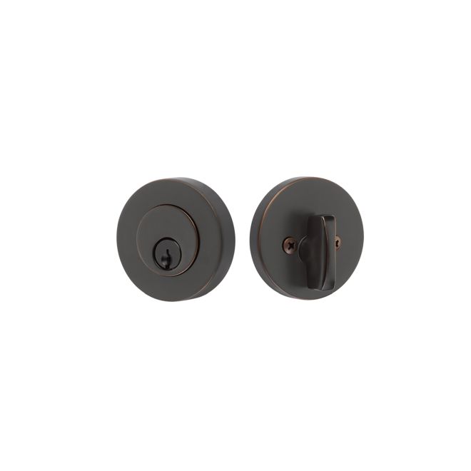 Emtek Disc Single Cylinder Deadbolt with 2-3/8" and 2-3/4" Backset for 1-3/4" Door in Oil Rubbed Bronze