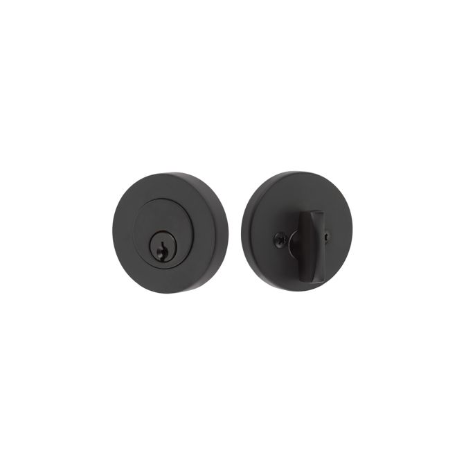 Emtek Disc Single Cylinder Deadbolt with 2-3/8" and 2-3/4" Backset for 1-3/4" Door in Flat Black