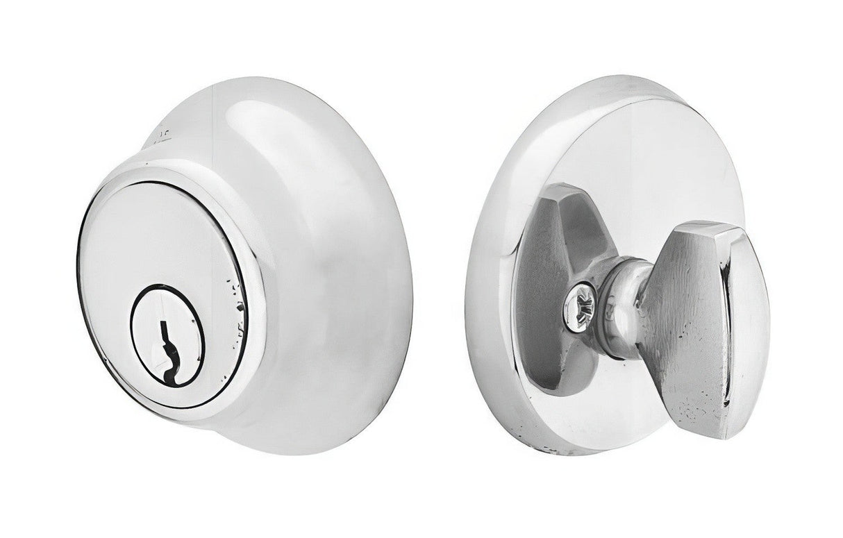 Emtek 8450TWB tumbled white bronze single cylinder deadbolt