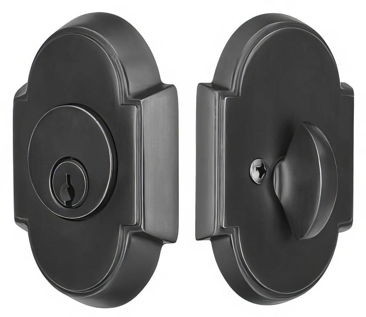 Emtek 8466US15A pewter single cylinder deadbolt