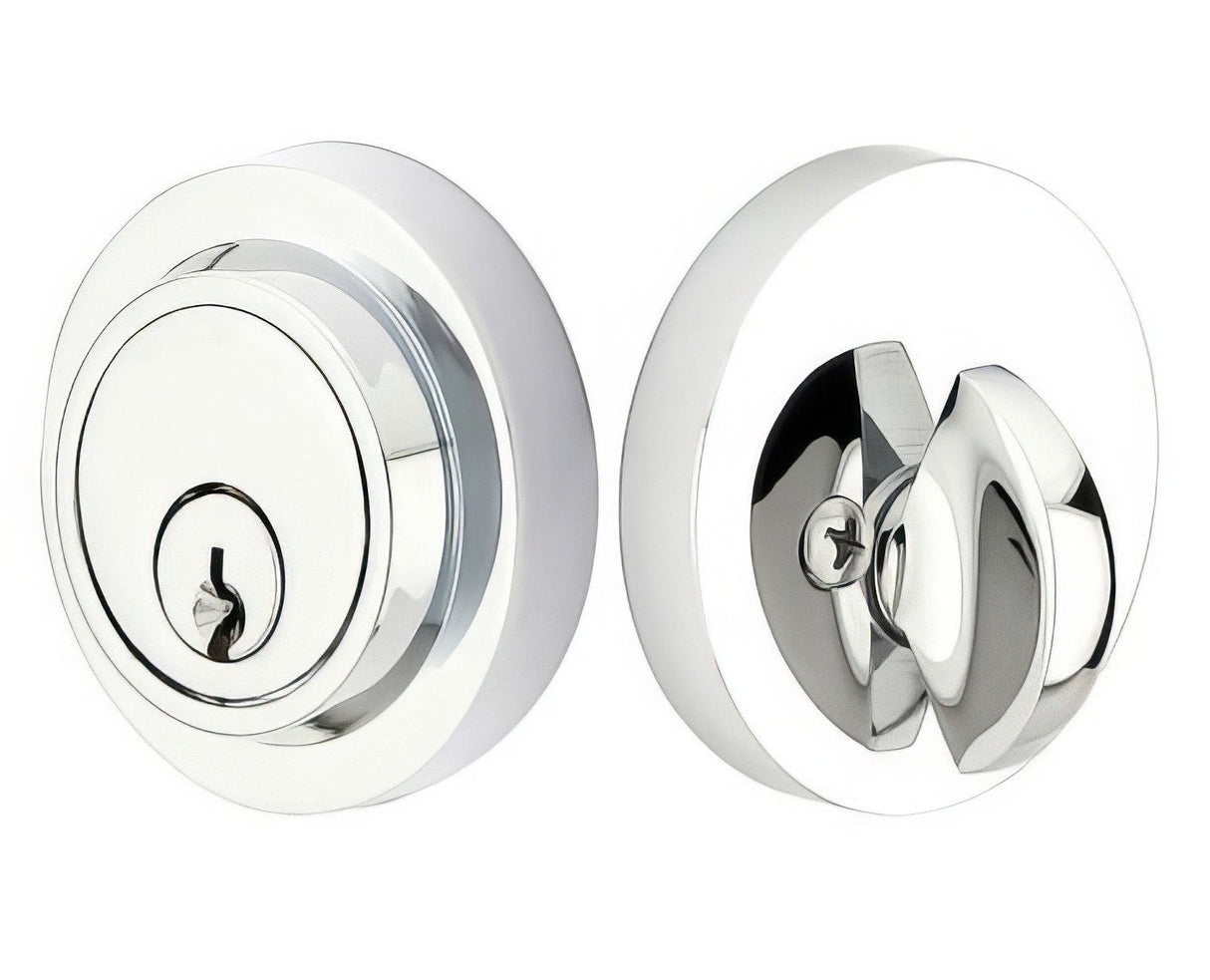 Emtek 8467US26 polished chrome single cylinder deadbolt