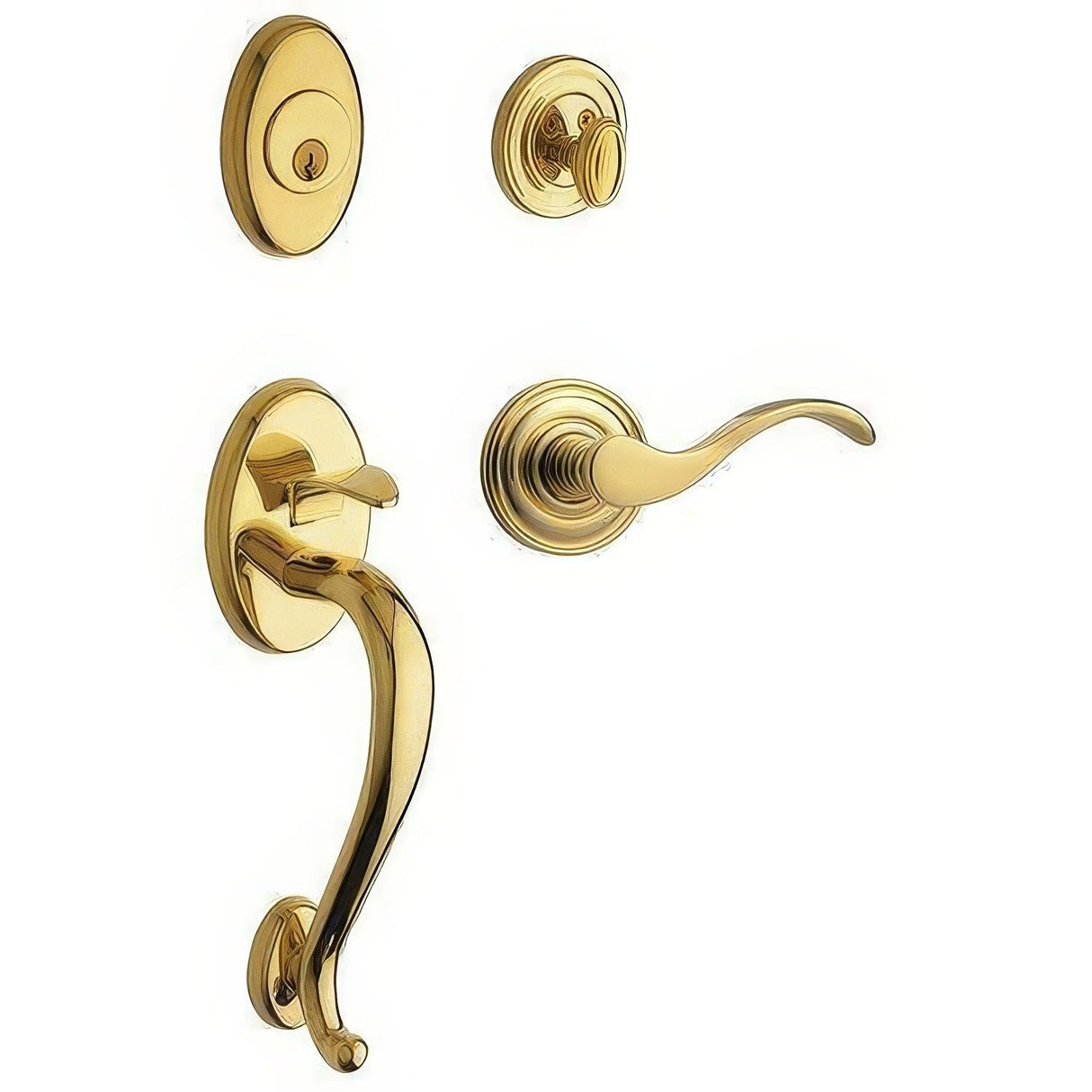 Baldwin 85315003RFD lifetime polished brass dummy handleset
