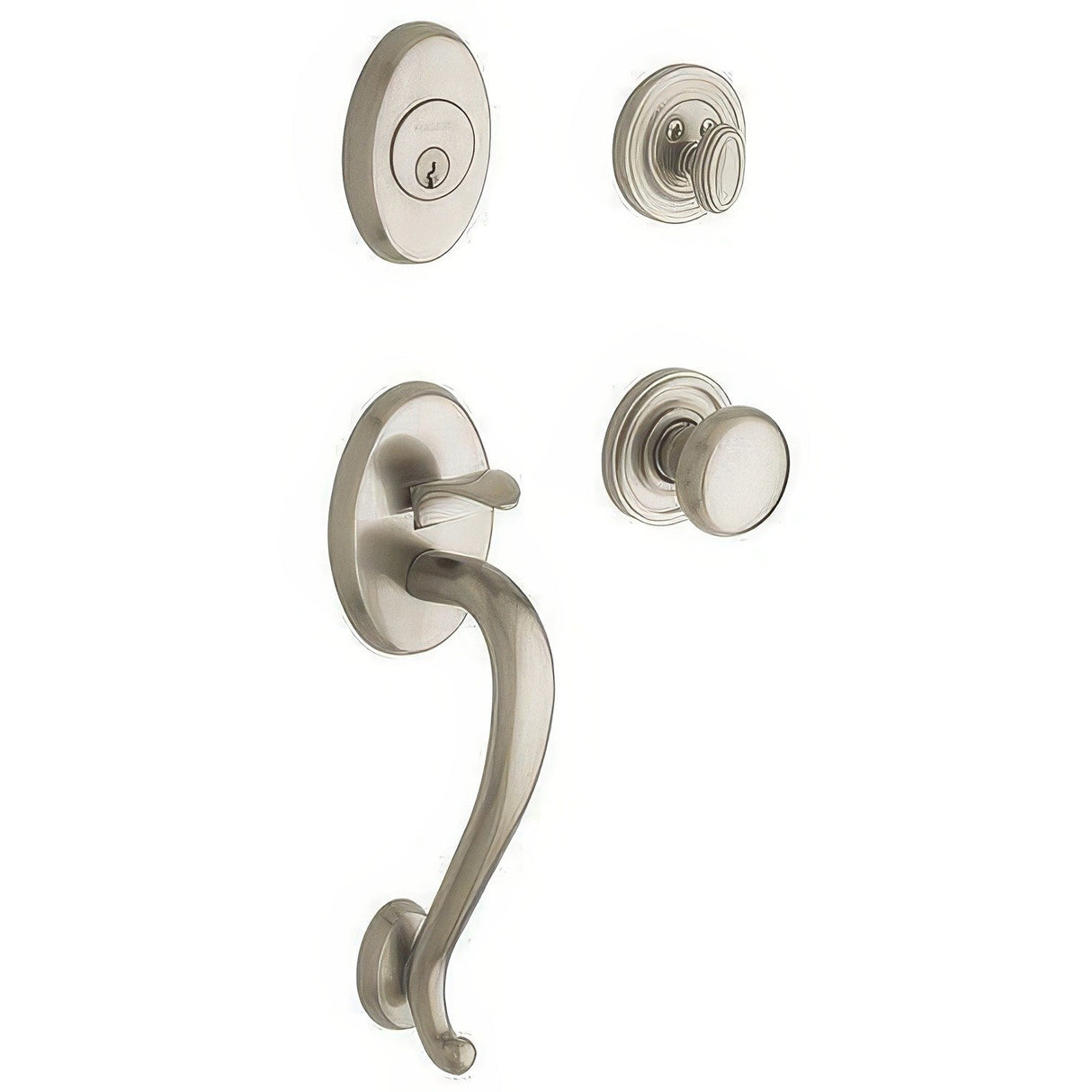 Baldwin 85315056FD lifetime satin nickel dummy set