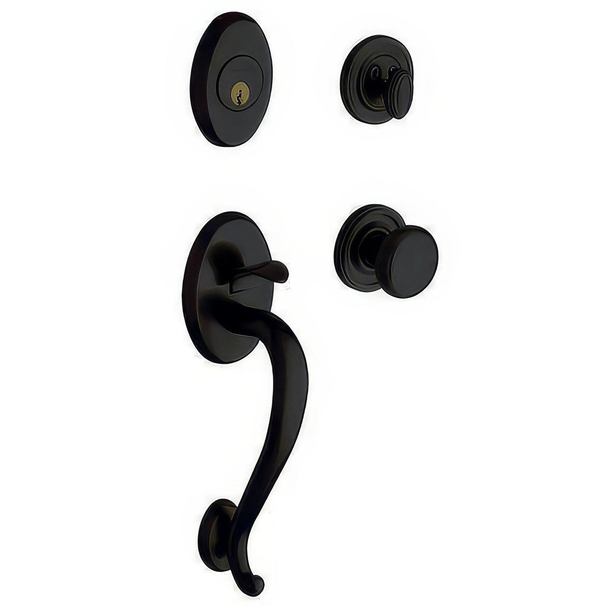 Baldwin 85315190ENTR satin black single cylinder handleset