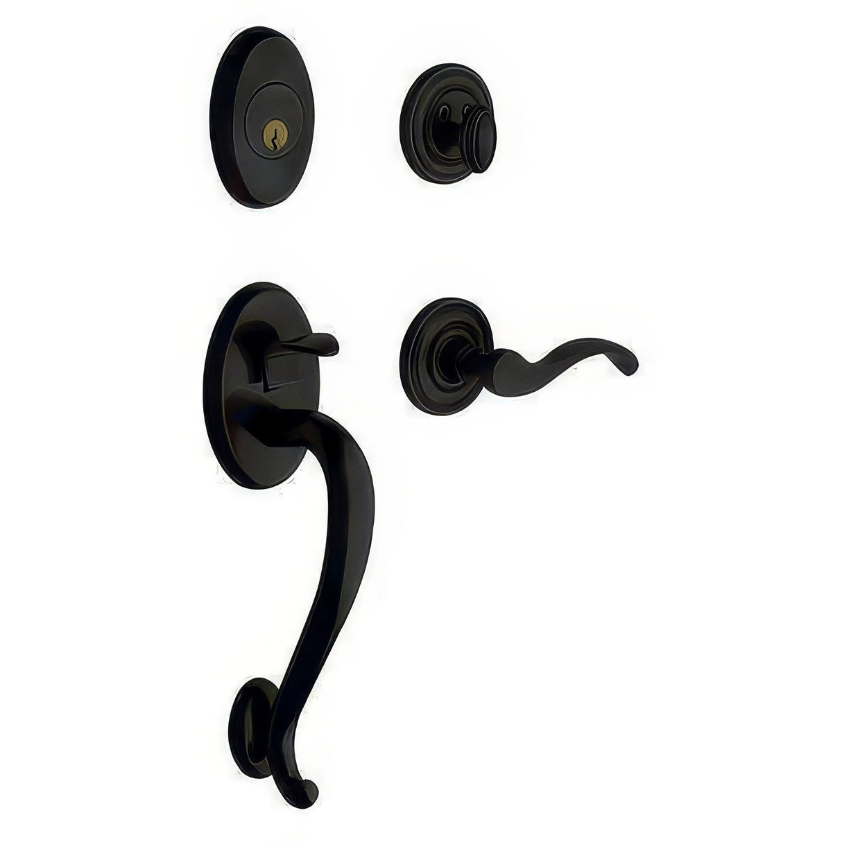 Baldwin 85315190RFD satin black dummy handleset