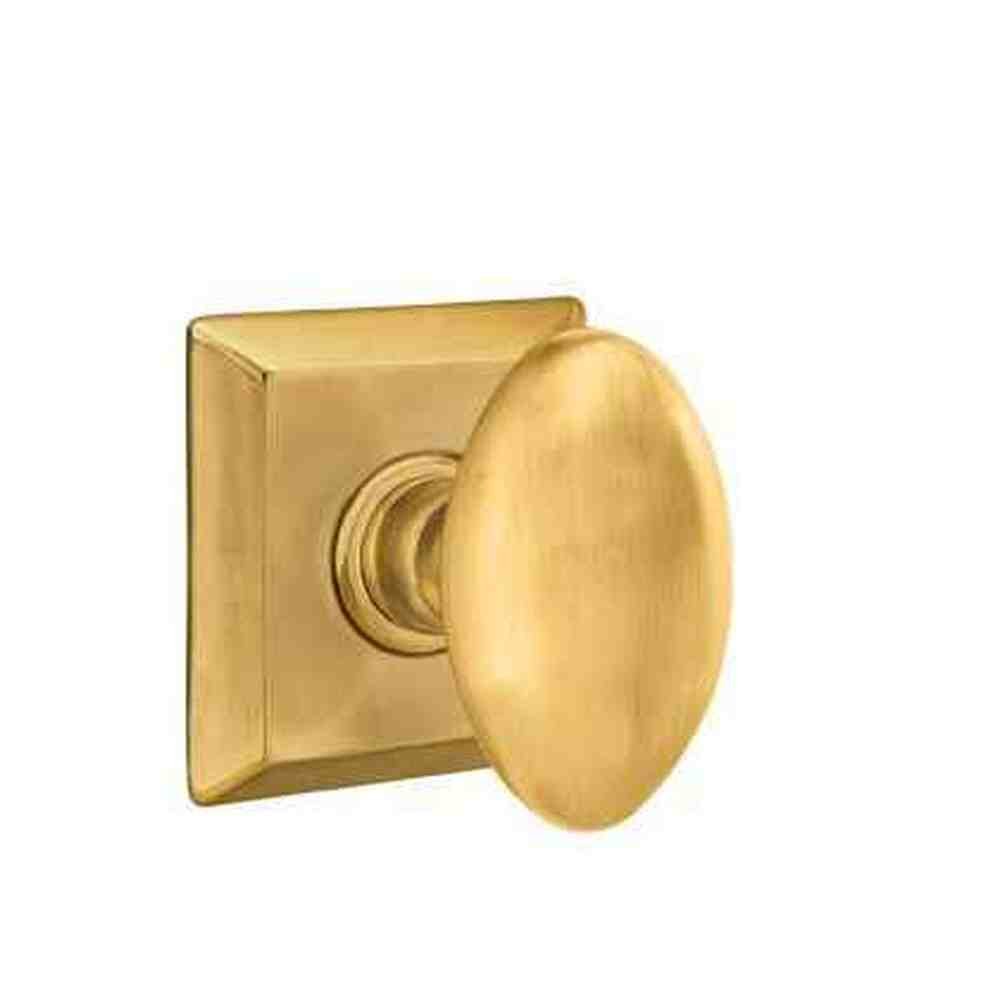 Emtek Knob Dummy Pair with Quincy Rose for 1-1/4" to 2" Door - Reversible in French Antique Brass