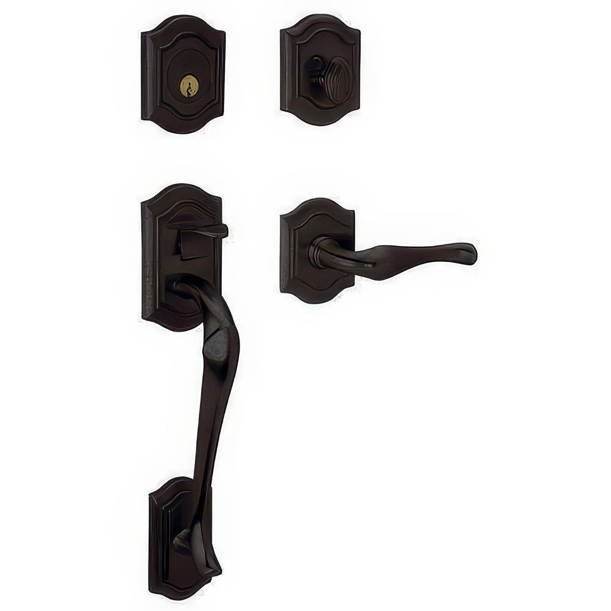 Baldwin 85327402LFD distressed oil rubbed bronze dummy handleset