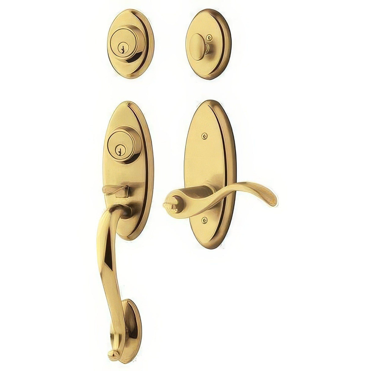 Baldwin 853450032DCL lifetime polished brass double cylinder handleset