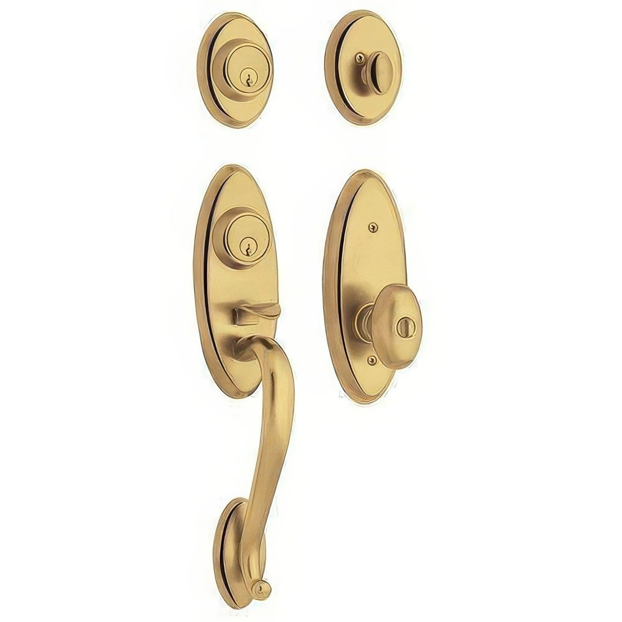 Baldwin 853450312FD unlacquered brass dummy handleset