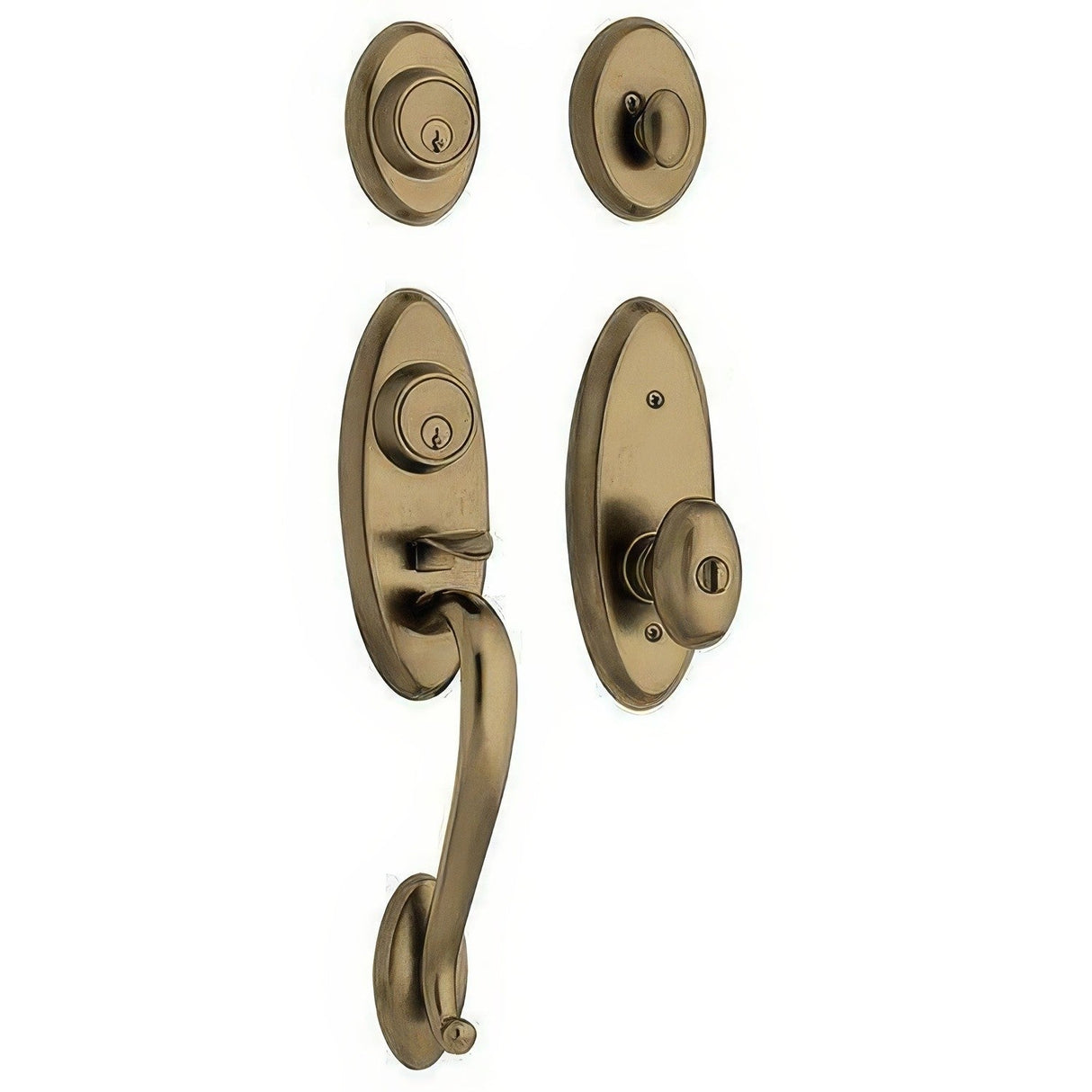 Baldwin 853450502ENT satin brass and black single cylinder handleset