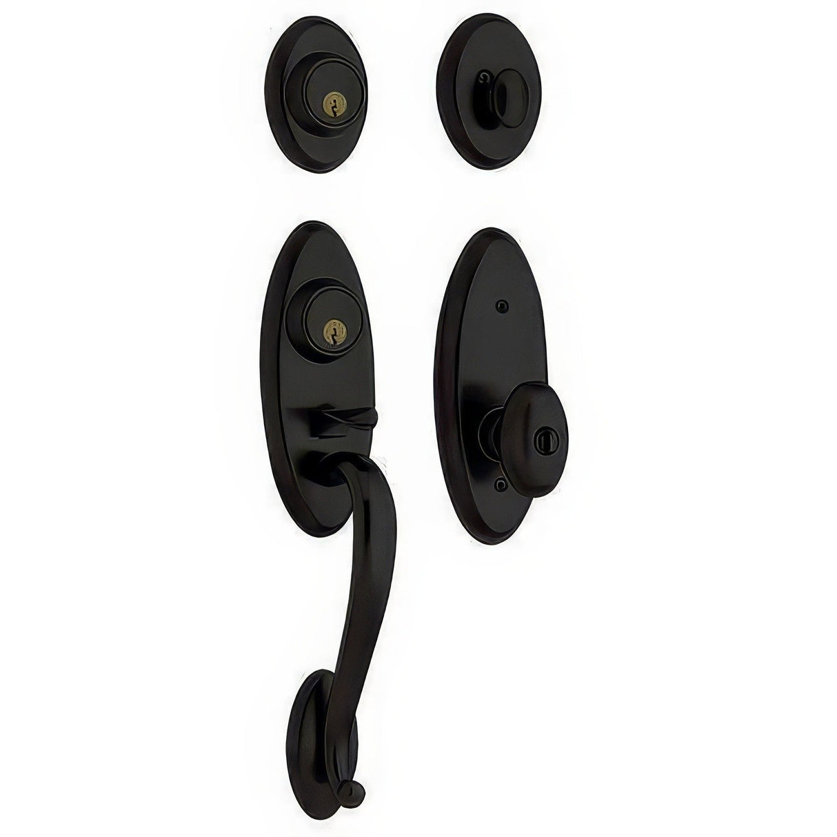 Baldwin 853451902ENT satin black single cylinder handleset