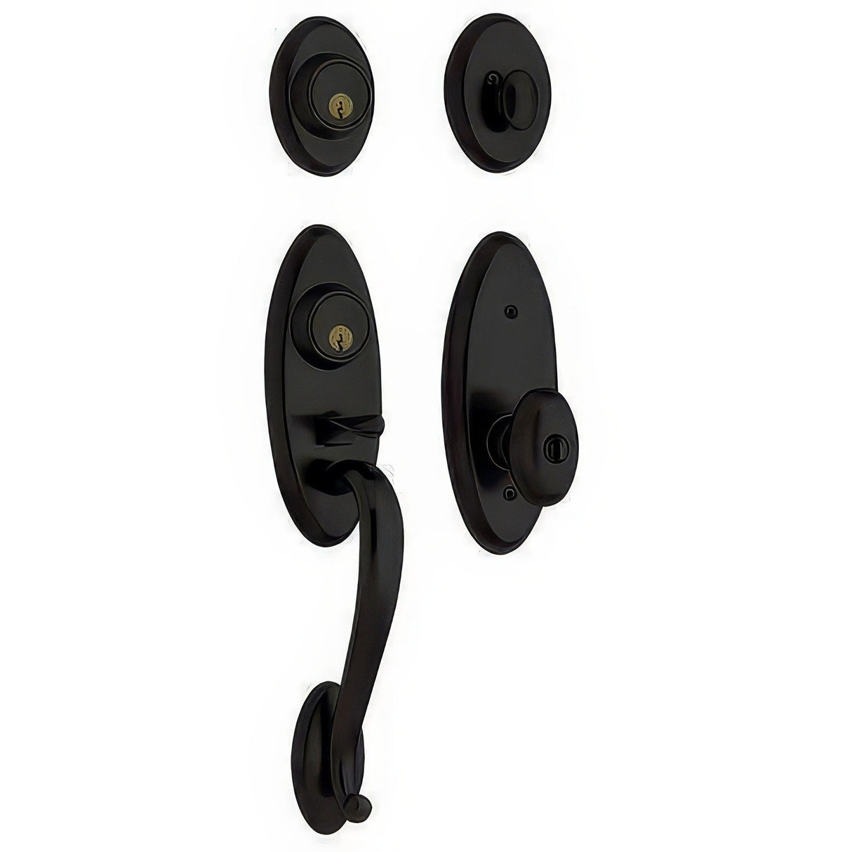 Baldwin 853451902FD satin black dummy handleset