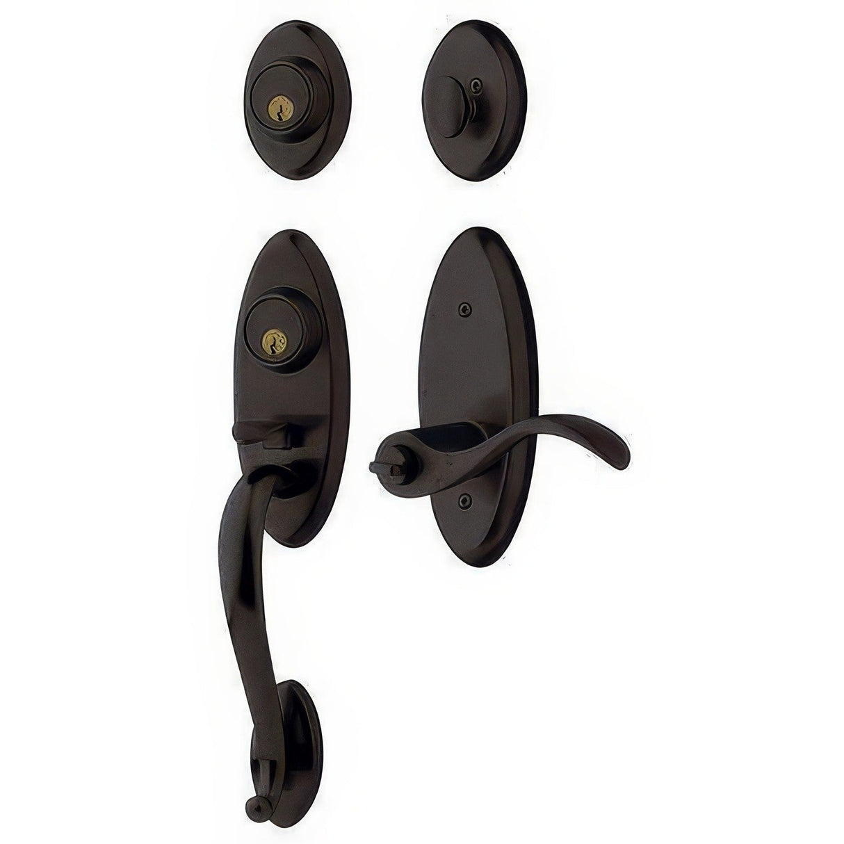 Baldwin 853454022DCL distressed oil rubbed bronze double cylinder handleset