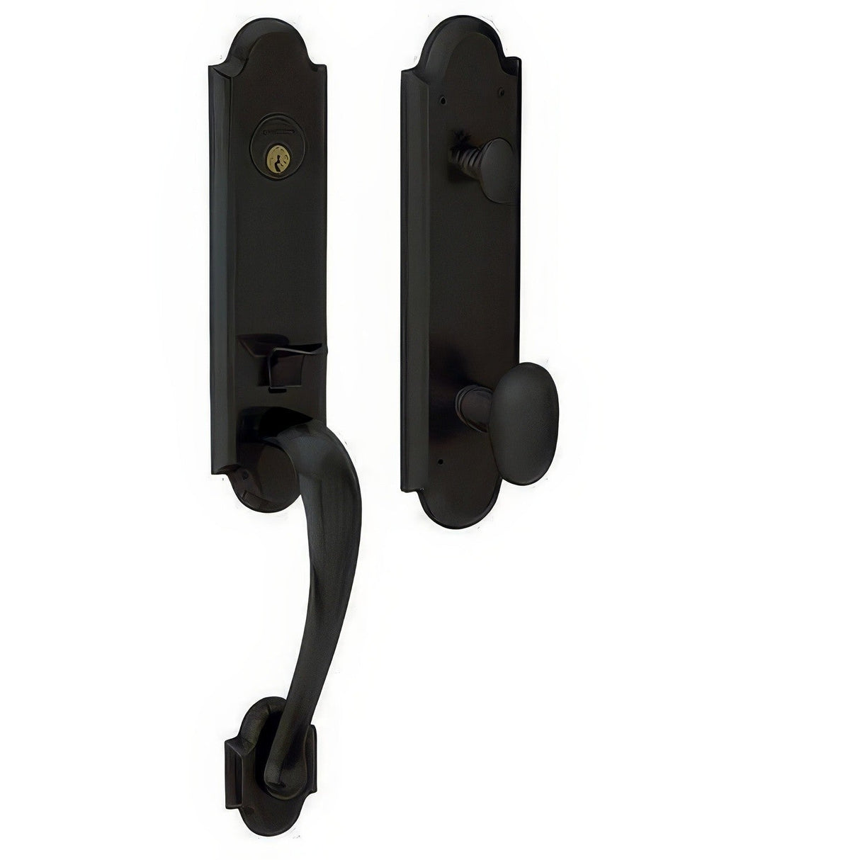 Baldwin 85354190ENTR satin black single cylinder handleset