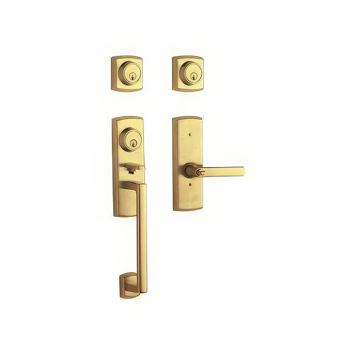 Baldwin 853850312DCL unlacquered brass double cylinder handleset