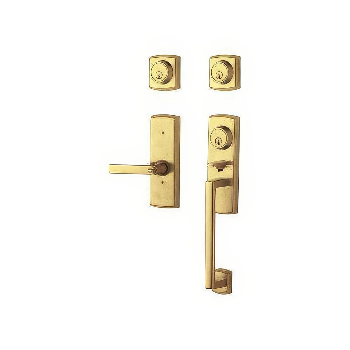 Baldwin 853850312DCR unlacquered brass double cylinder handleset