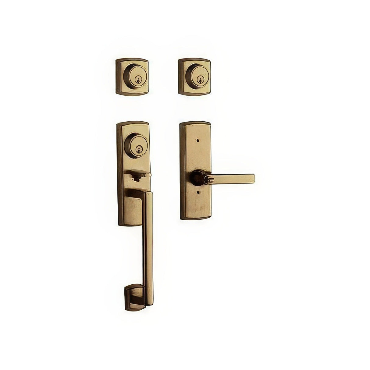 Baldwin 853850502DCL satin brass and black double cylinder handleset