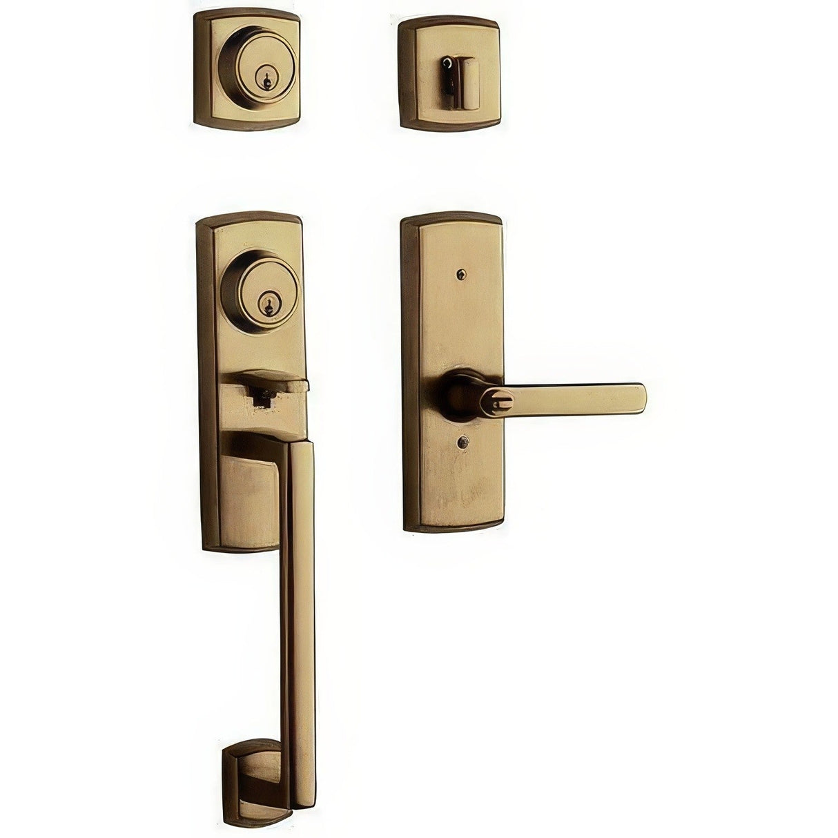 Baldwin 853850502LFD satin brass and black dummy handleset