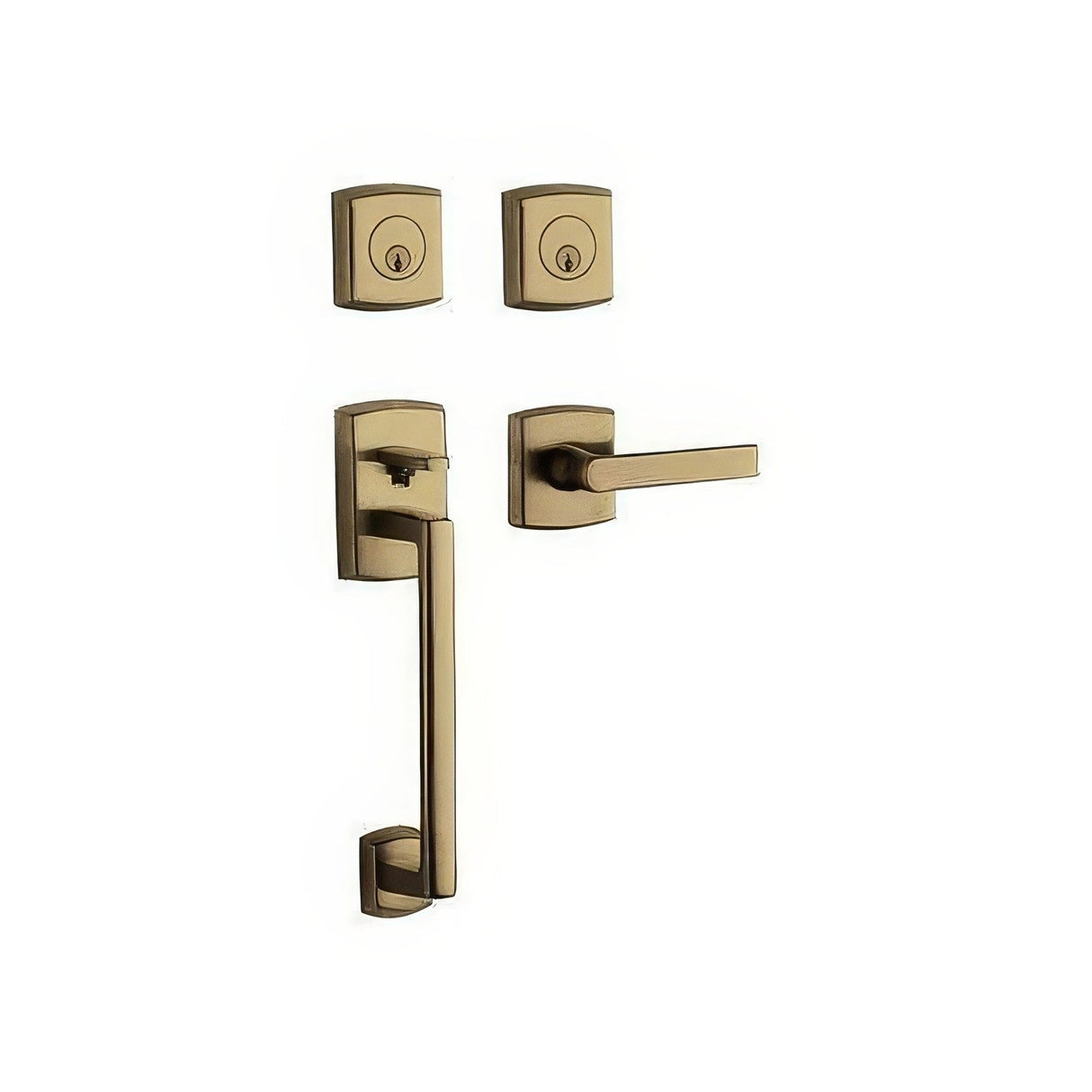 Baldwin 85386050LDBL satin brass and black double cylinder handleset